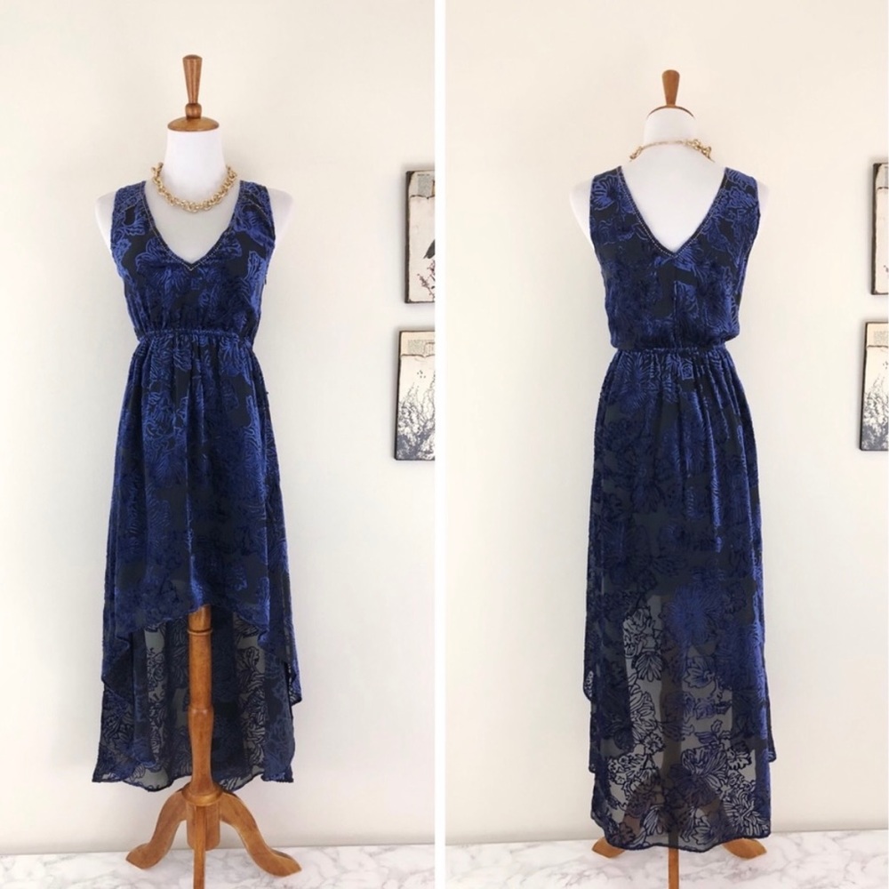 LAMADE Burnout Velvet Hi-Lo Dress NWT! Cocktail Holiday Christmas Party Evening